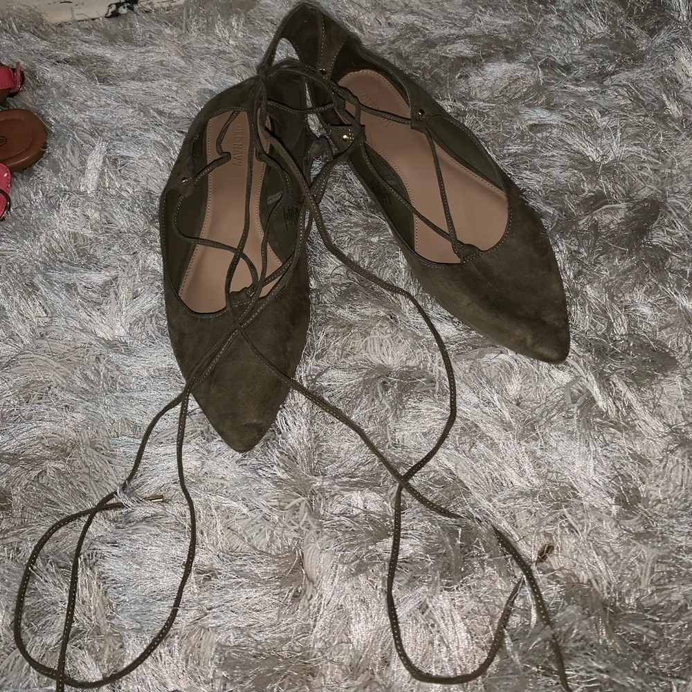 Green Lace Up Sandals